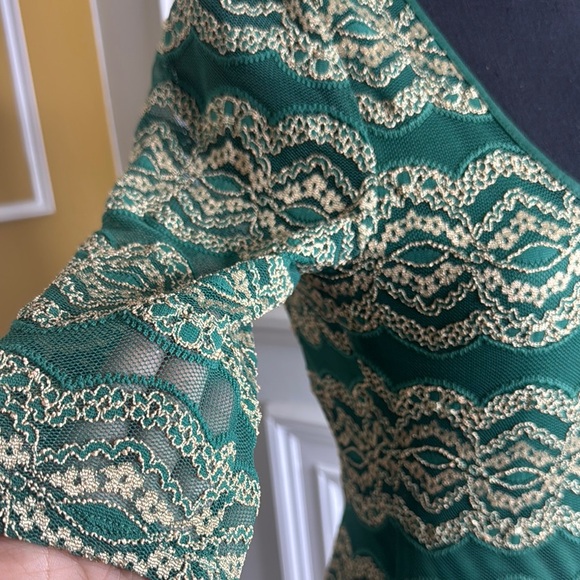 Elegant Green Lace Dress - Picture 5 of 12